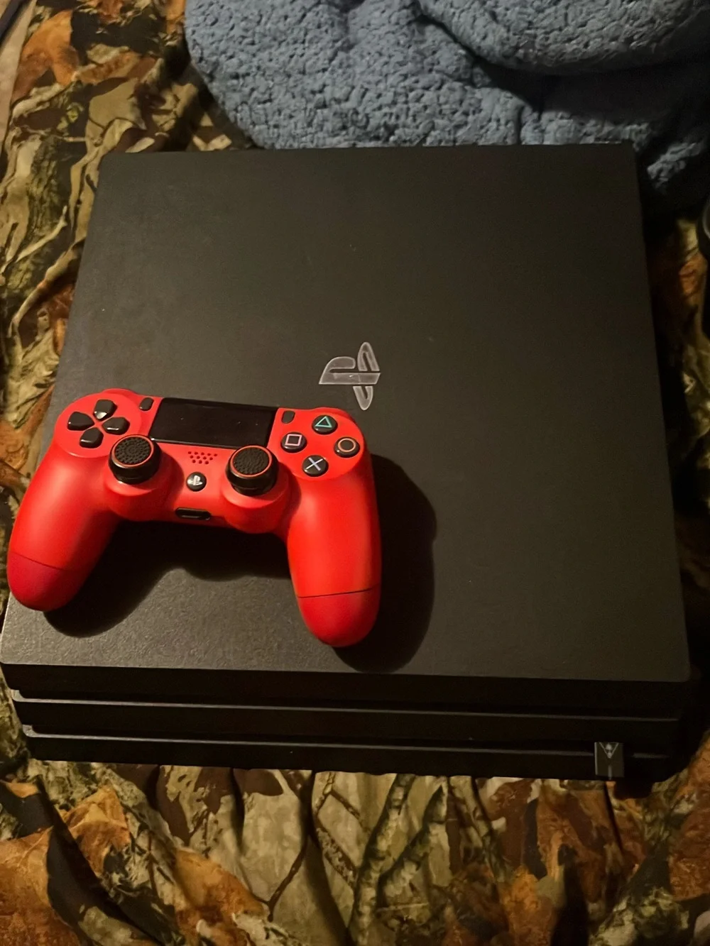 Sony Black PS4 Pro Console with Red DualShock 4 Controller